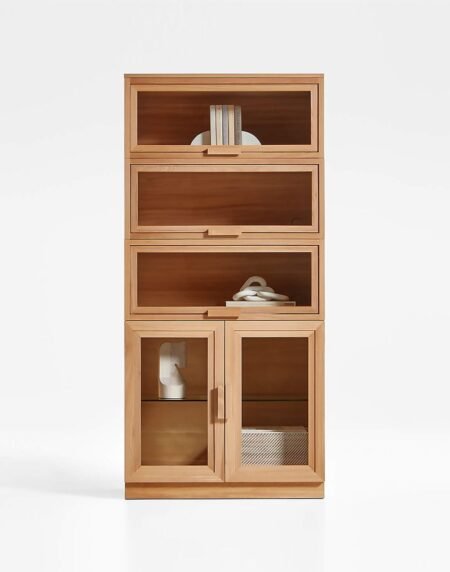 Wood And Glass Display Cabinet